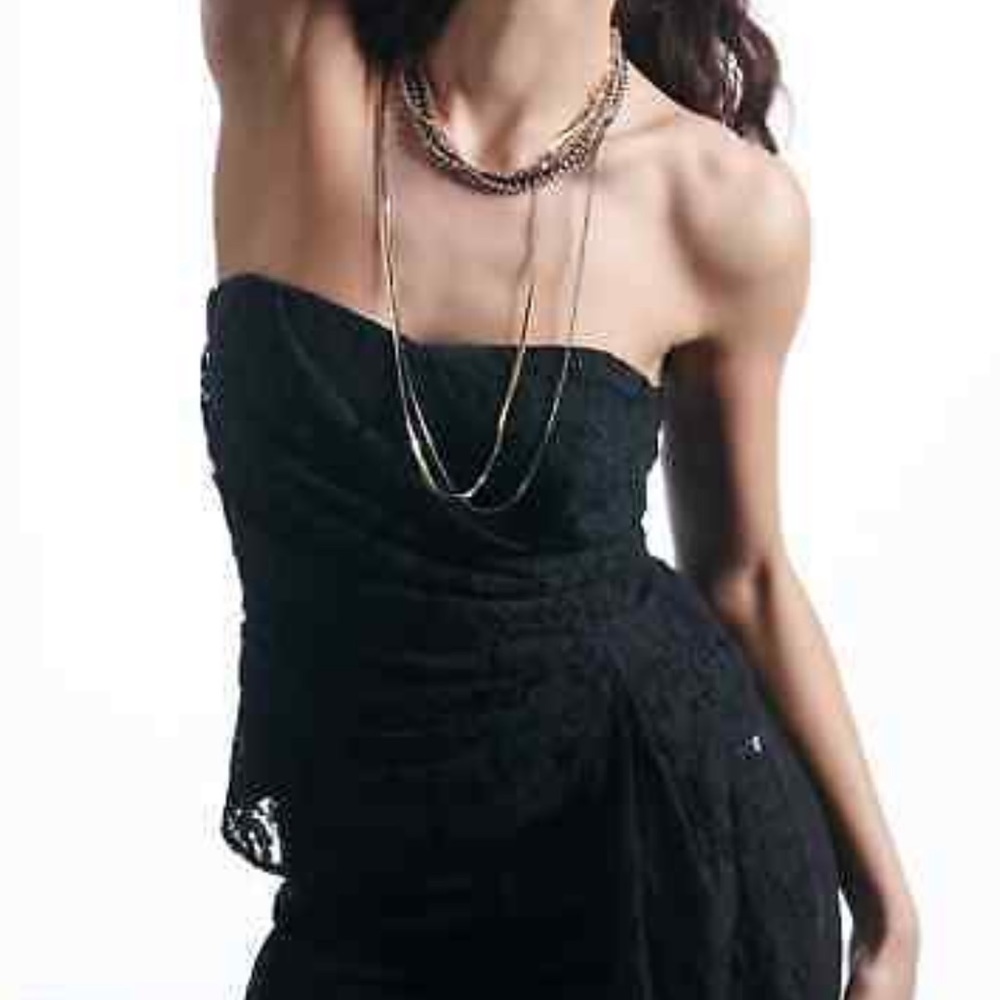 ANTHROPOLOGIE Mare Mare Black Corseted Lace Tube Top NWT